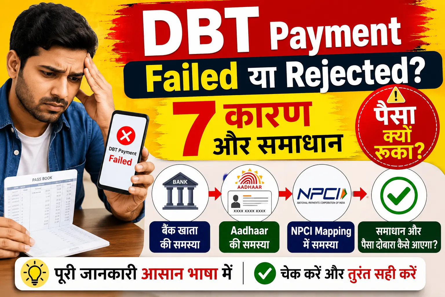 DBT Payment Failed या Rejected क्यों होता है